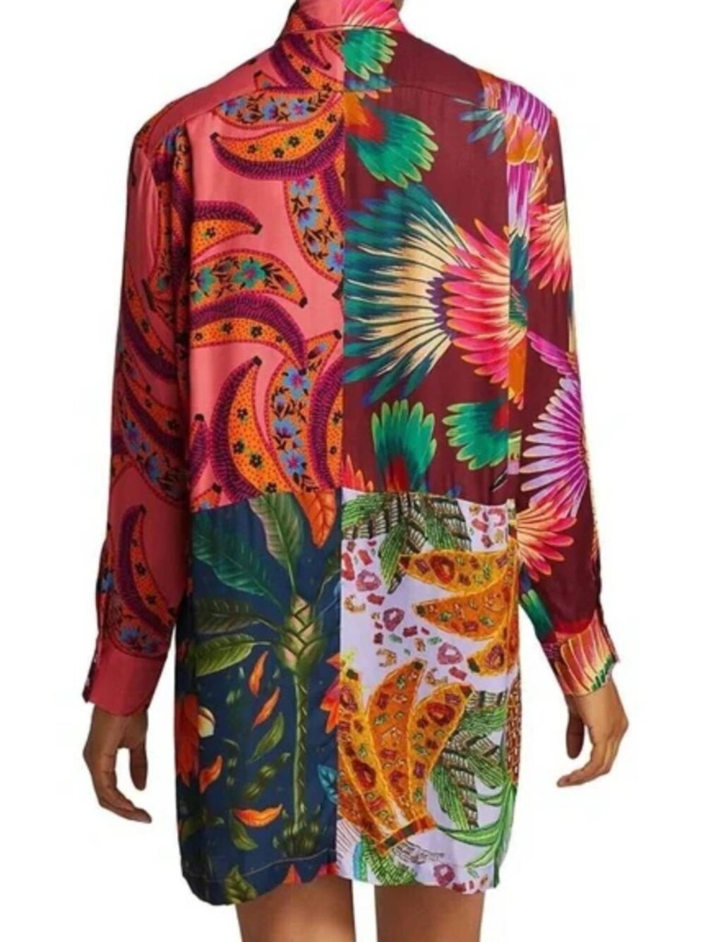 Farm Rio Mixed Tropical Print Shirt Dress - Picture 3 of 7